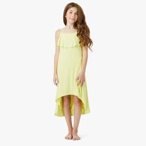 Habitual Teen Girl Neon Yellow High/Low Beach Swim Cover-Up Dress Kids Size 16
